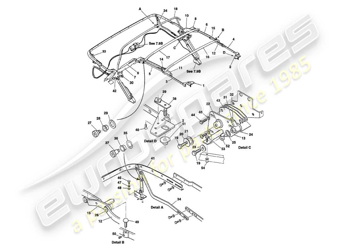 a part diagram from the aston martin v8 volante parts catalogue