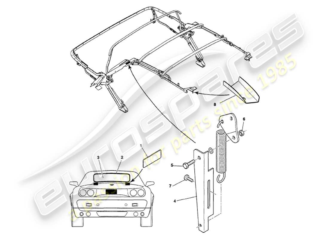 a part diagram from the aston martin v8 volante parts catalogue