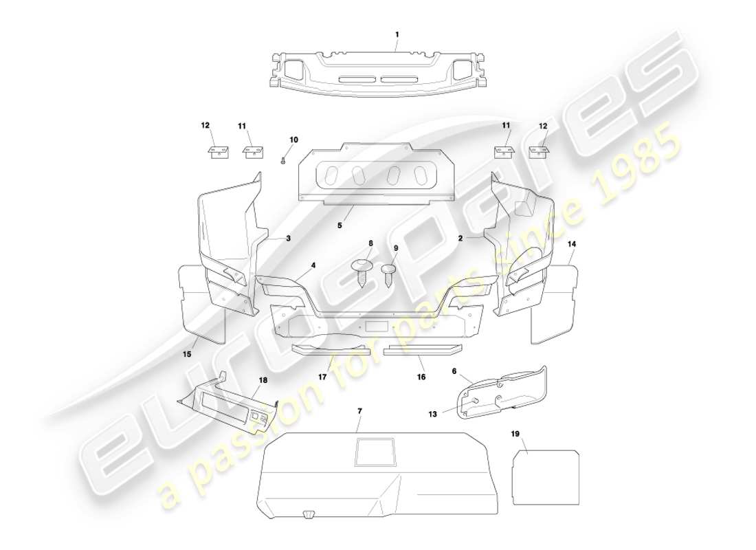 a part diagram from the aston martin db7 parts catalogue