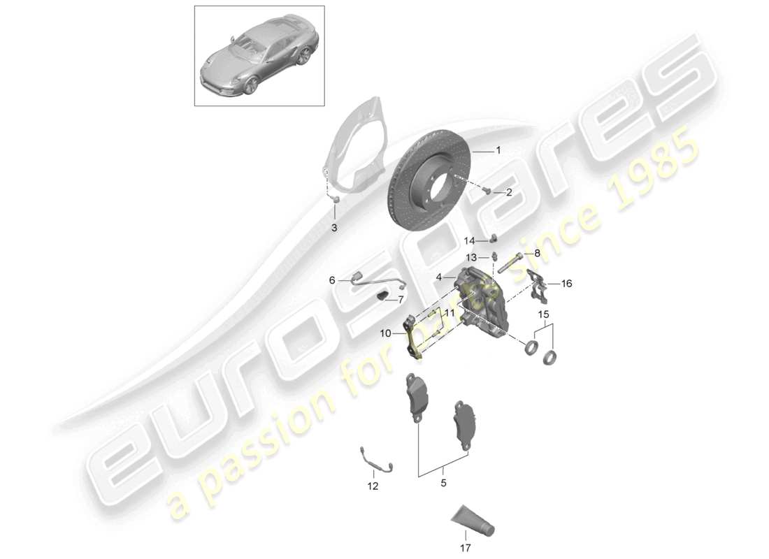 a part diagram from the porsche 2020 (991-2 turbo) parts catalogue