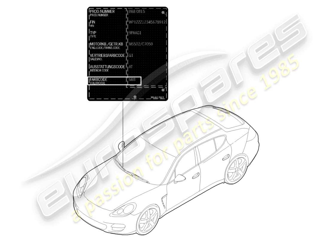 a part diagram from the porsche 2011 (panamera 970) parts catalogue