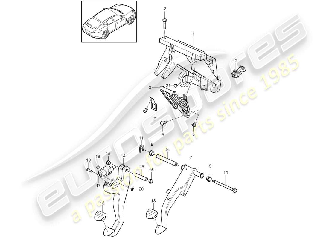 a part diagram from the porsche 2011 (panamera 970) parts catalogue