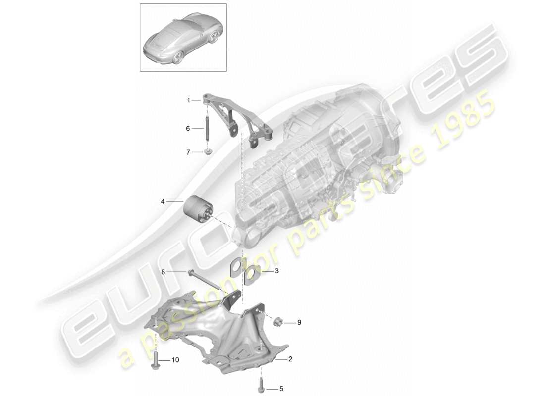 a part diagram from the porsche 991 parts catalogue
