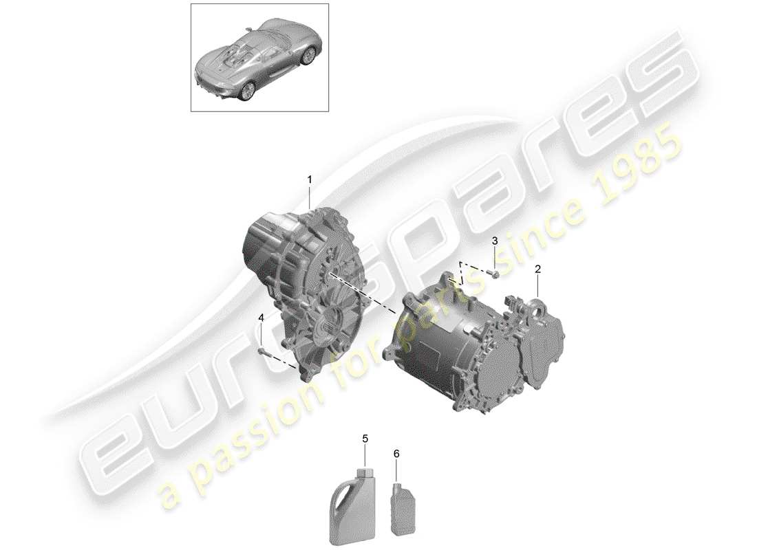 a part diagram from the porsche 918 spyder parts catalogue