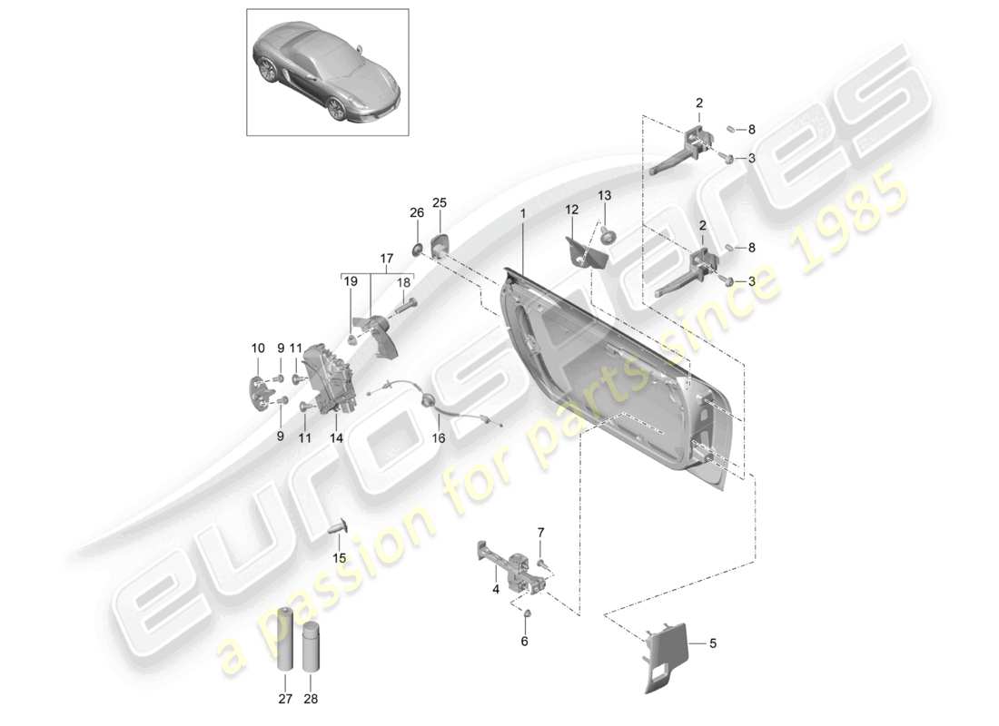 a part diagram from the porsche 2016 (981 boxster) parts catalogue