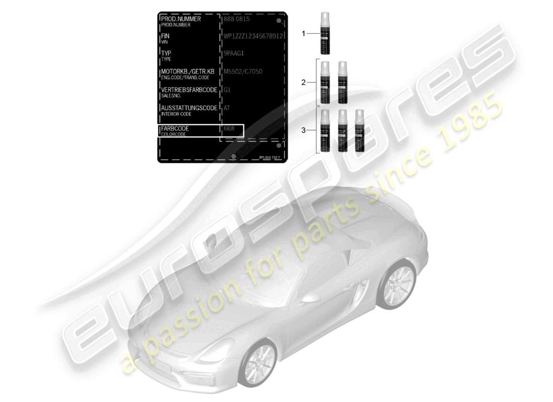 a part diagram from the porsche 2016 (981 boxster spyder) parts catalogue