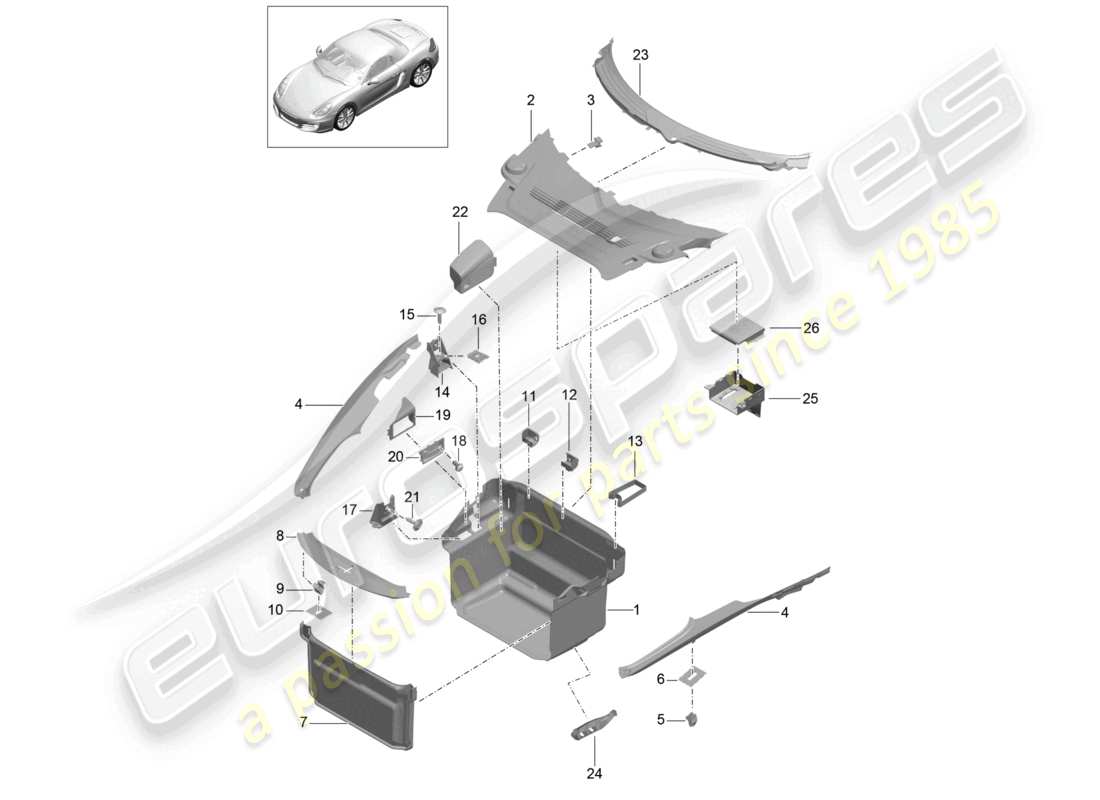 a part diagram from the porsche 2016 (981 boxster) parts catalogue
