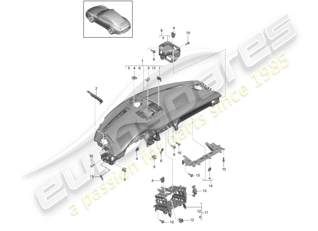 a part diagram from the porsche 2014 (991-1) parts catalogue