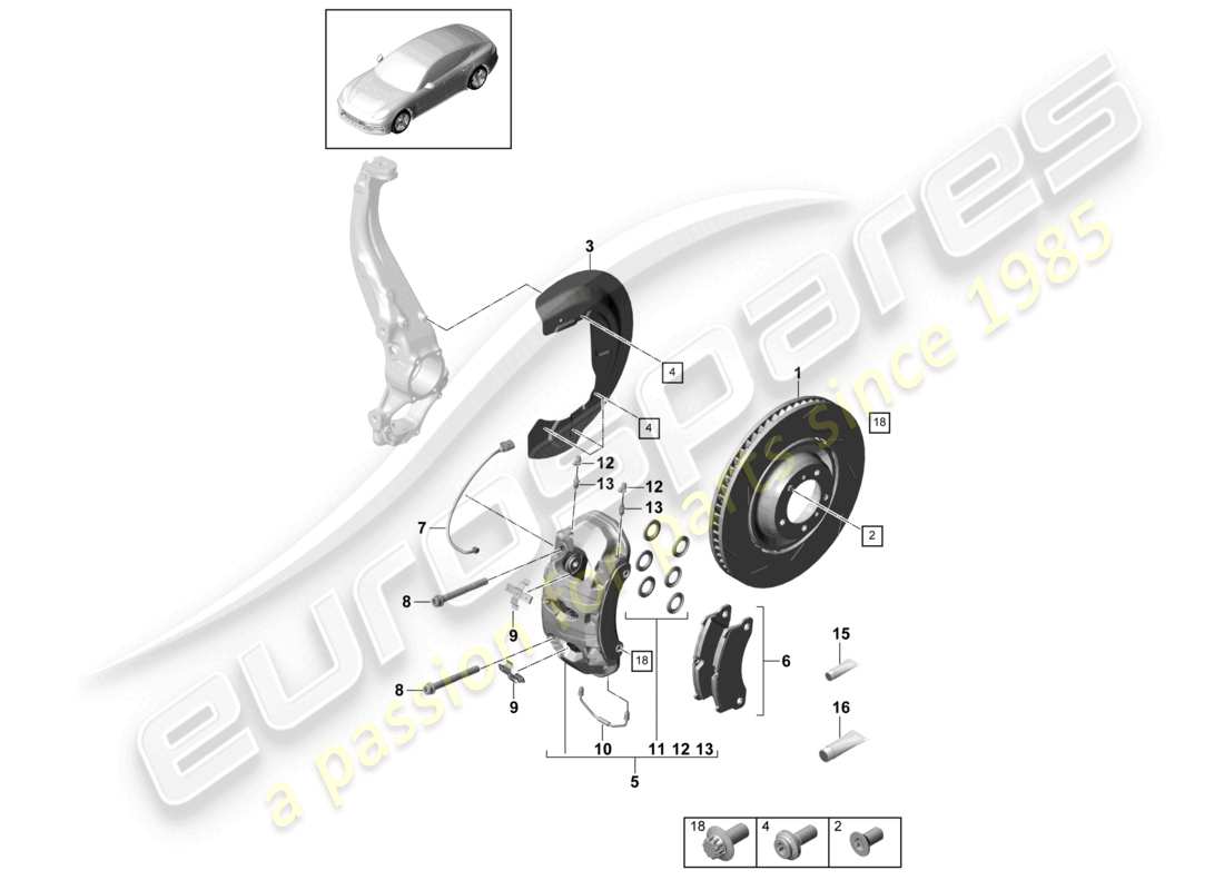 a part diagram from the porsche 2020 (panamera 971-1) parts catalogue