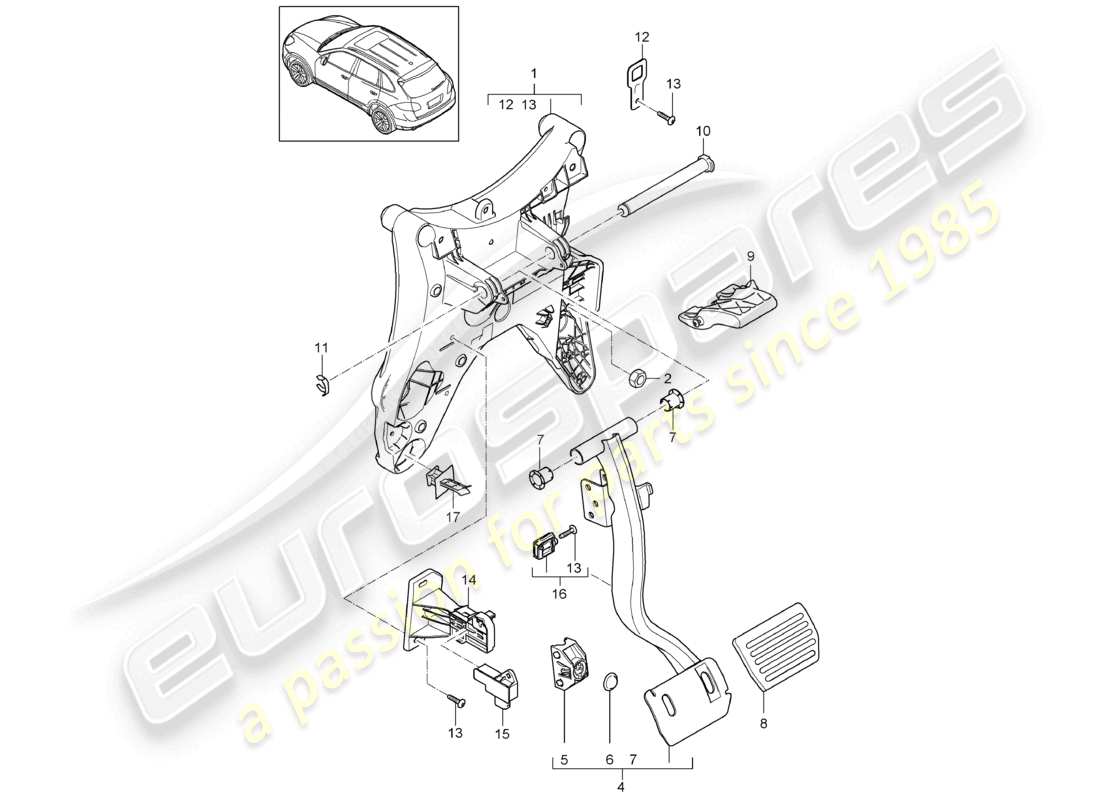 a part diagram from the porsche 2011 (cayenne e2 92a) parts catalogue