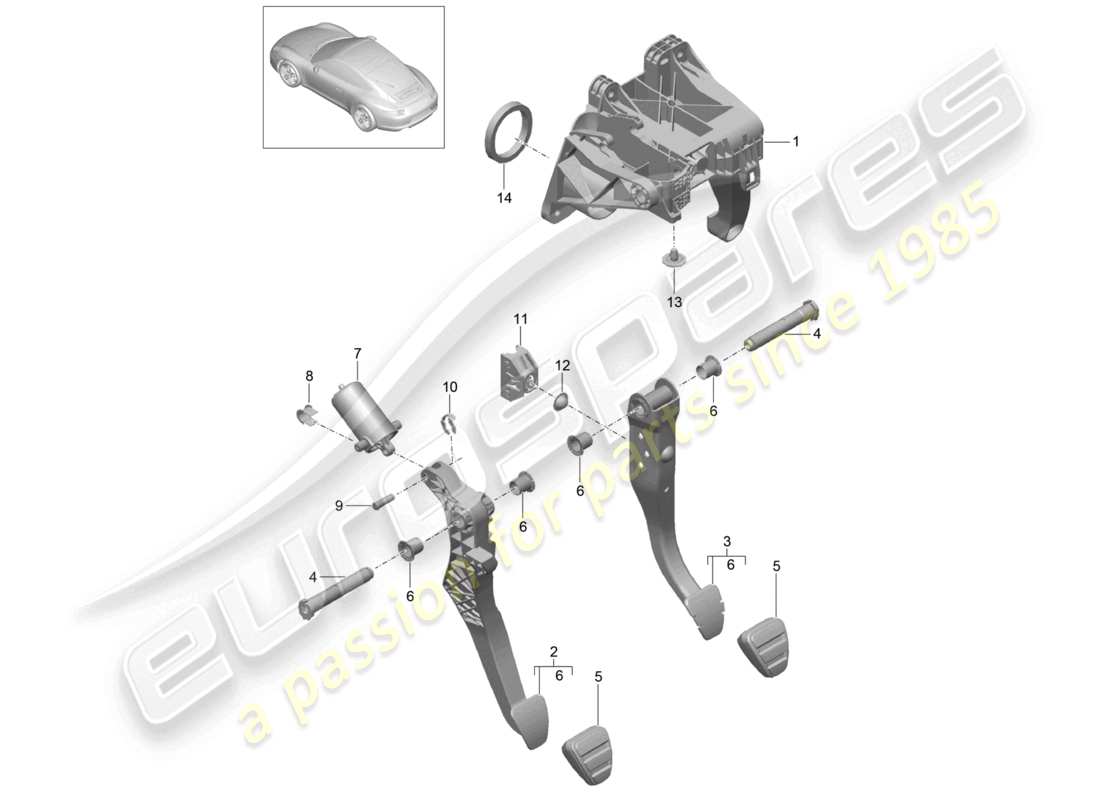 a part diagram from the porsche 991 parts catalogue