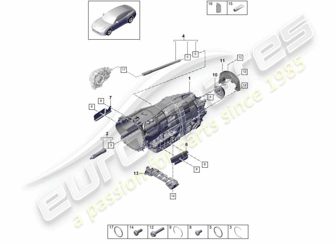 a part diagram from the porsche panamera parts catalogue