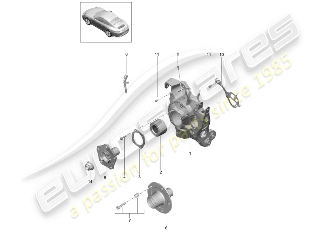 a part diagram from the porsche 991 parts catalogue
