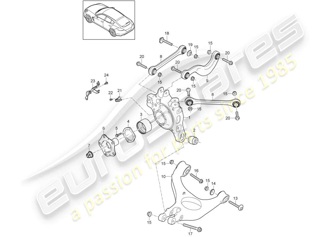 a part diagram from the porsche panamera parts catalogue