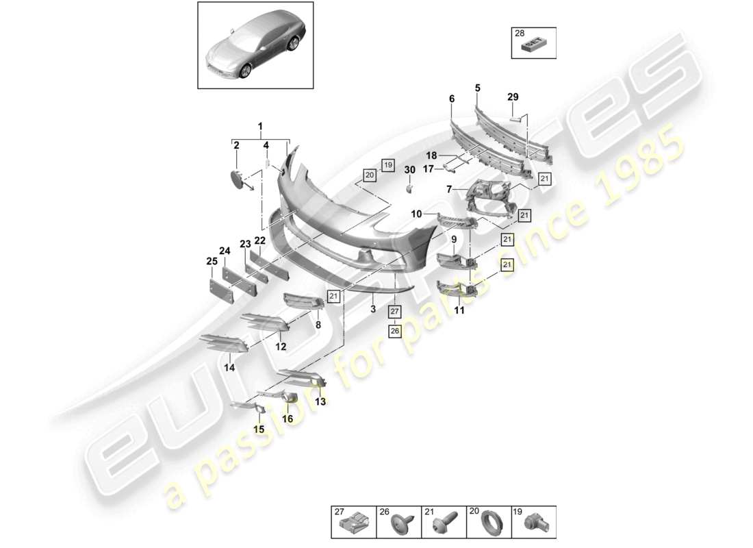 a part diagram from the porsche panamera parts catalogue