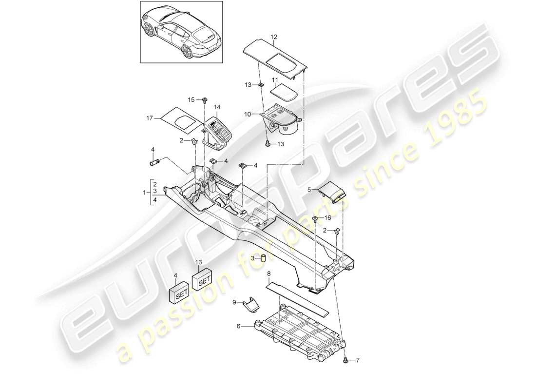 a part diagram from the porsche panamera parts catalogue