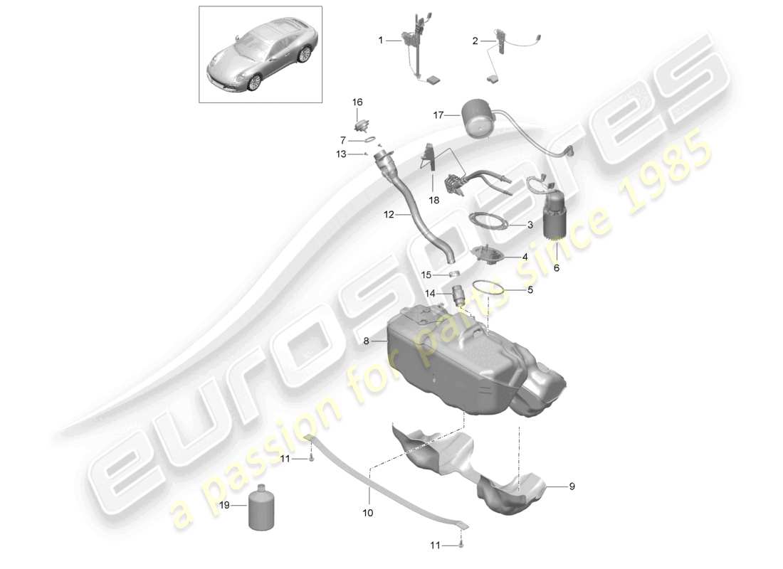 a part diagram from the porsche 2017 (991-2) parts catalogue
