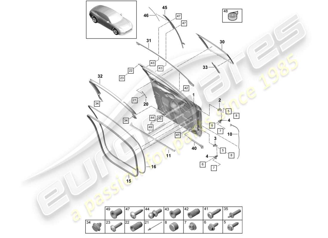 a part diagram from the porsche panamera parts catalogue