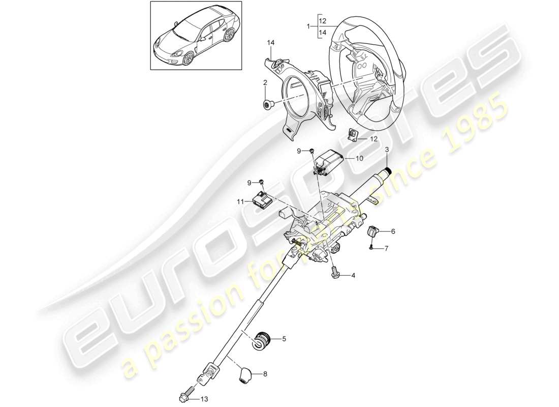 a part diagram from the porsche 2011 (panamera 970) parts catalogue