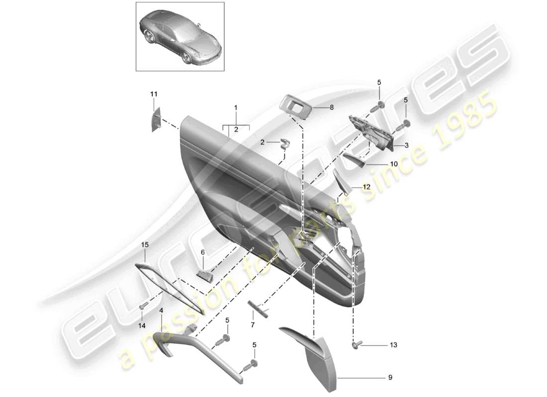 a part diagram from the porsche 991 parts catalogue