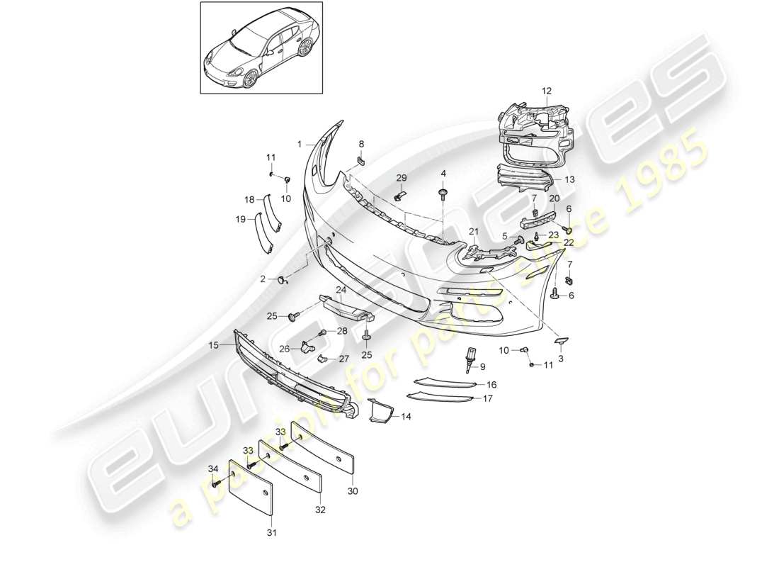 a part diagram from the porsche 2011 (panamera 970) parts catalogue