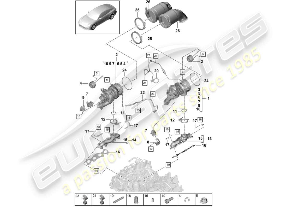 a part diagram from the porsche panamera parts catalogue