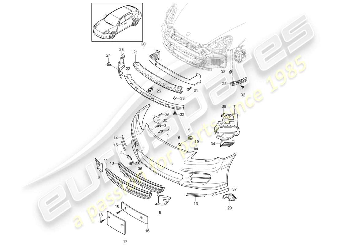 VIEW PARTS DIAGRAMS FROM THE PORSCHE PANAMERA PARTS CATALOGUE a part diagram from the porsche panamera parts catalogue