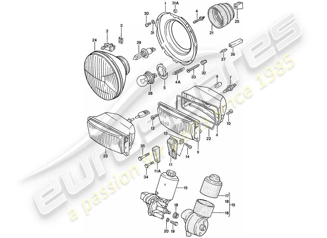 a part diagram from the porsche 1979 (924) parts catalogue