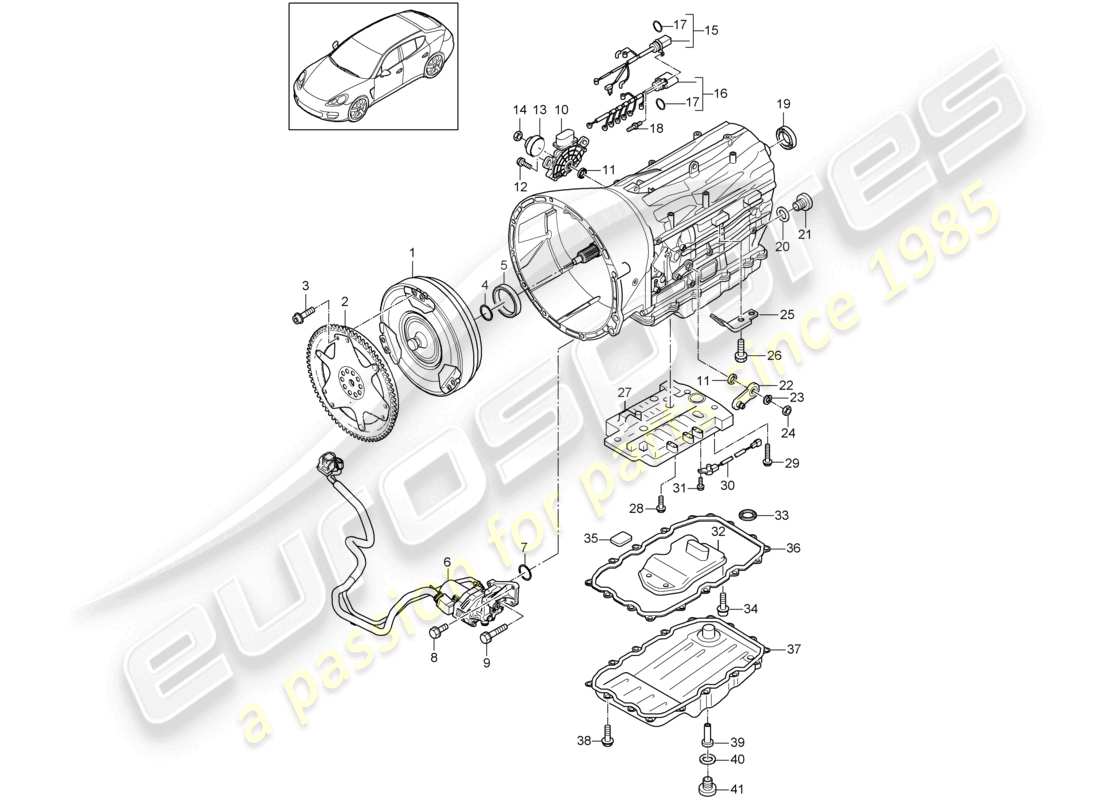 a part diagram from the porsche panamera parts catalogue