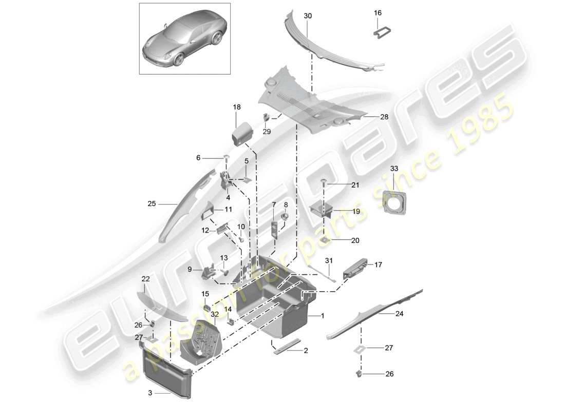 a part diagram from the porsche 991 parts catalogue