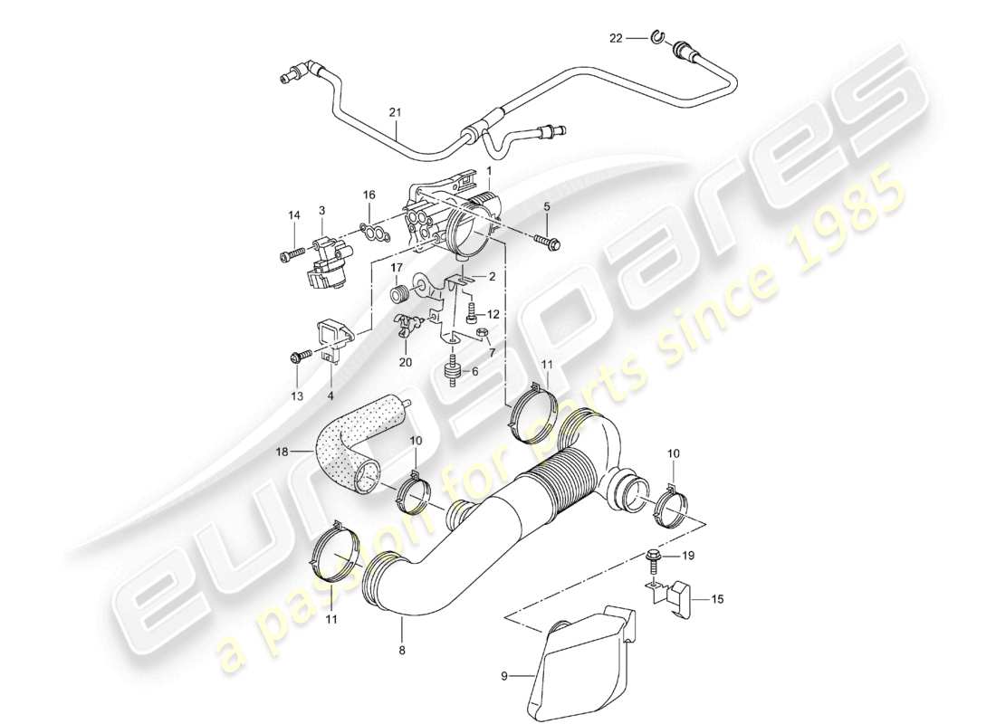 a part diagram from the porsche 2000 (986 boxster) parts catalogue