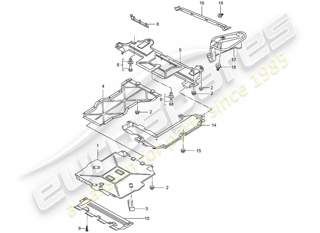 a part diagram from the porsche 2001 (996 turbo / gt2) parts catalogue