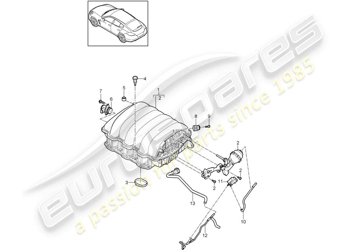 a part diagram from the porsche 2011 (panamera 970) parts catalogue