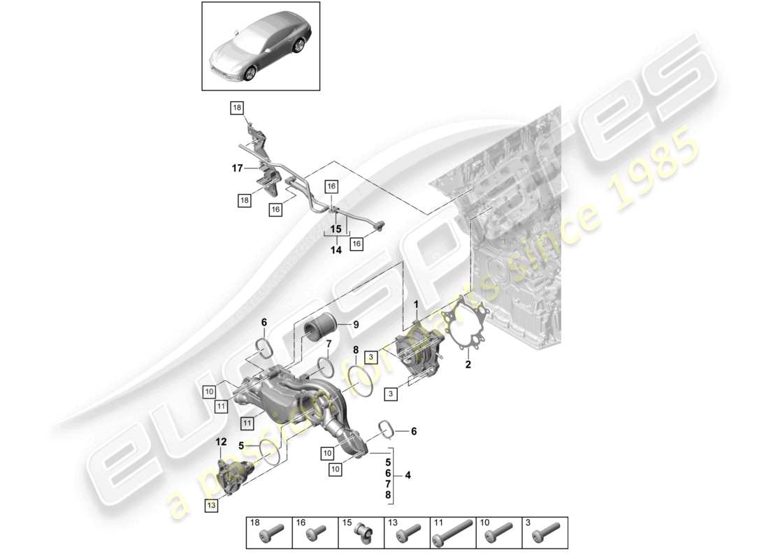 a part diagram from the porsche panamera parts catalogue