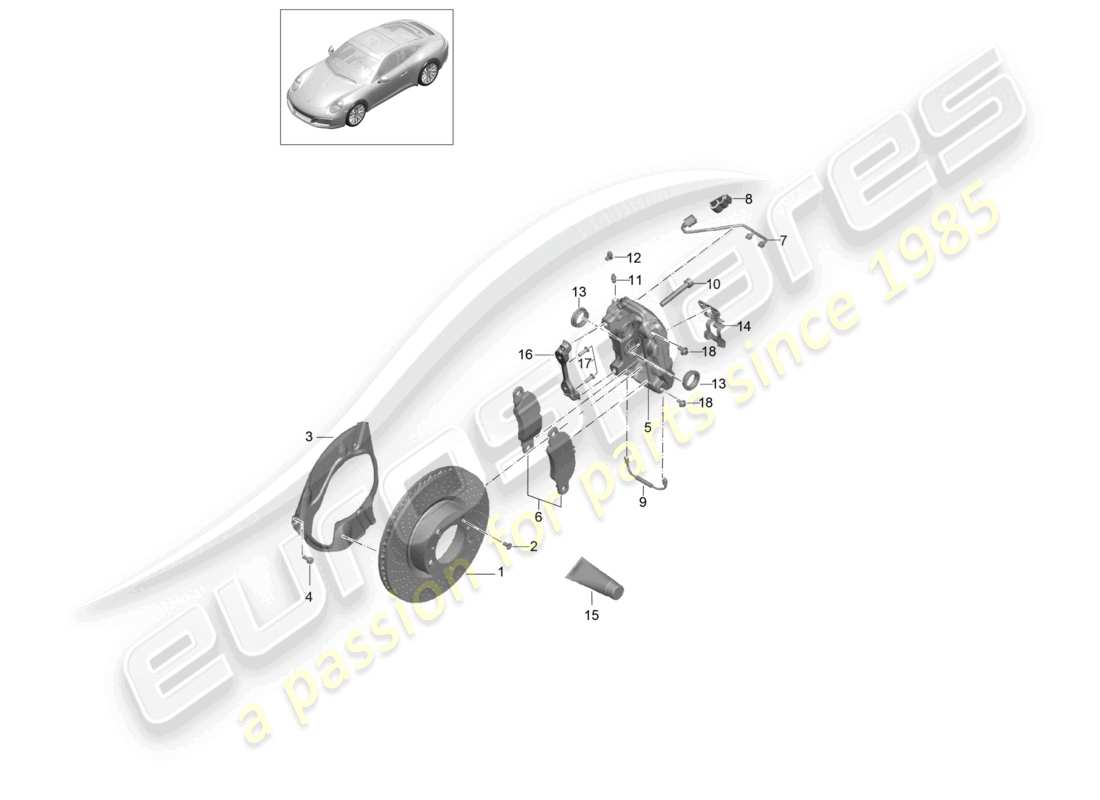 a part diagram from the porsche 2017 (991-2) parts catalogue