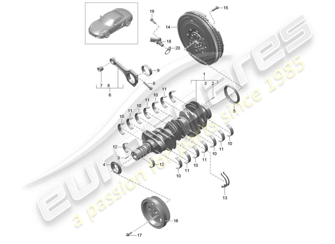 a part diagram from the porsche boxster parts catalogue