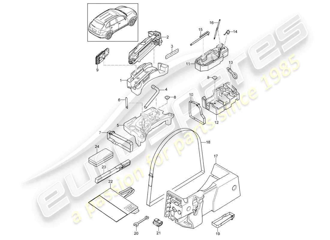 a part diagram from the porsche 2018 (cayenne e2 92a) parts catalogue