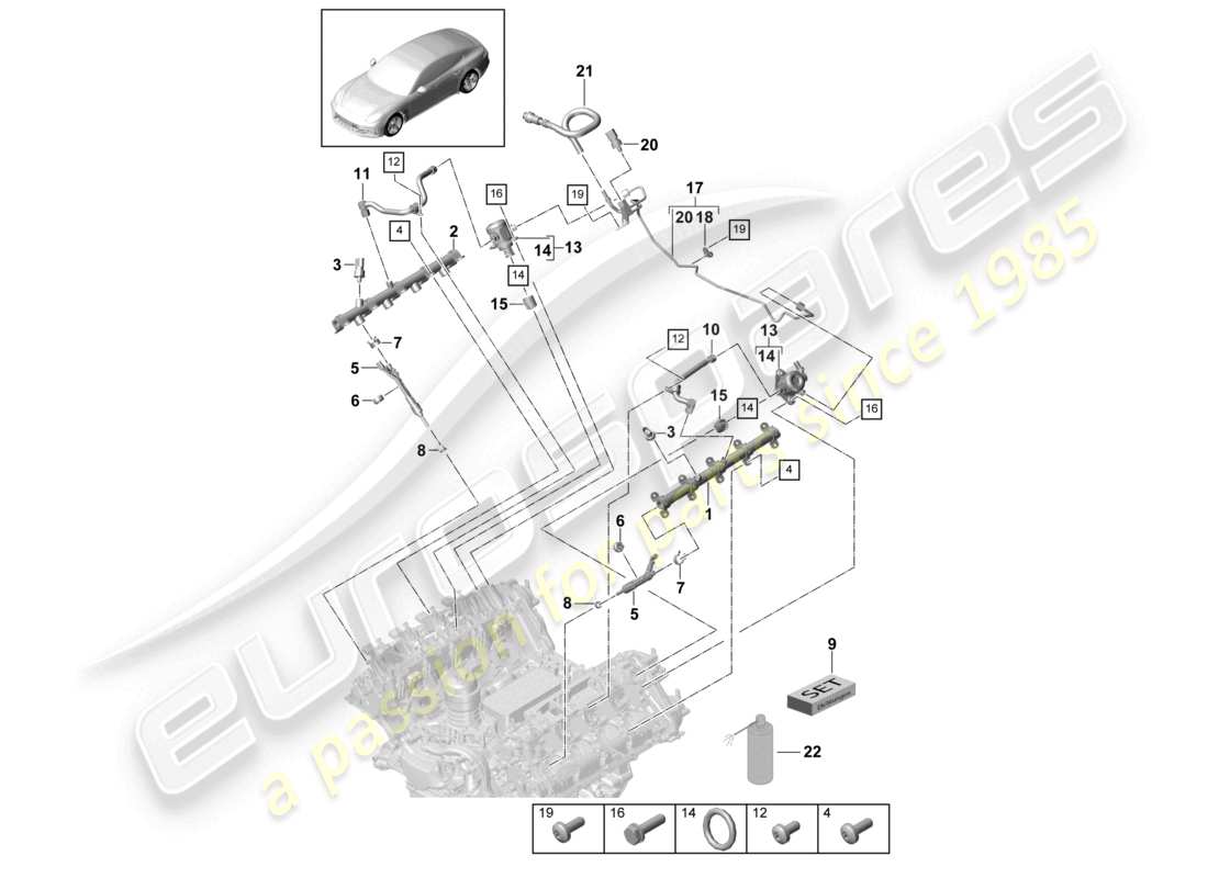 a part diagram from the porsche panamera parts catalogue