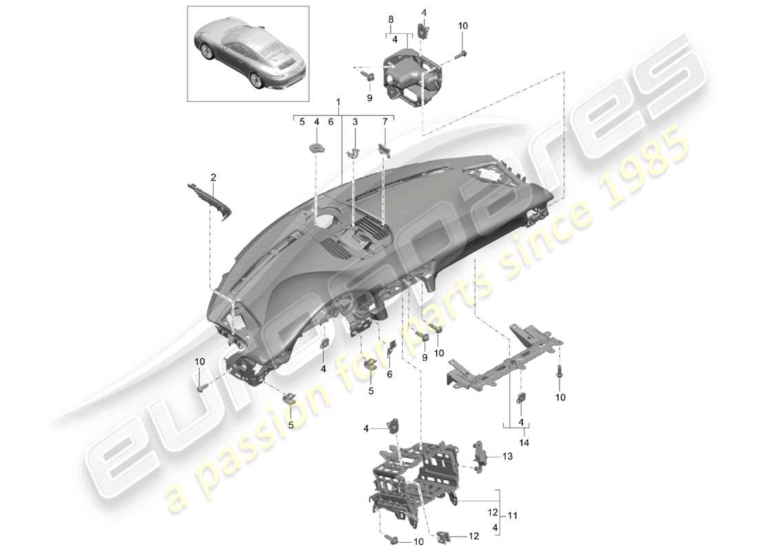 a part diagram from the porsche 2017 (991-2) parts catalogue