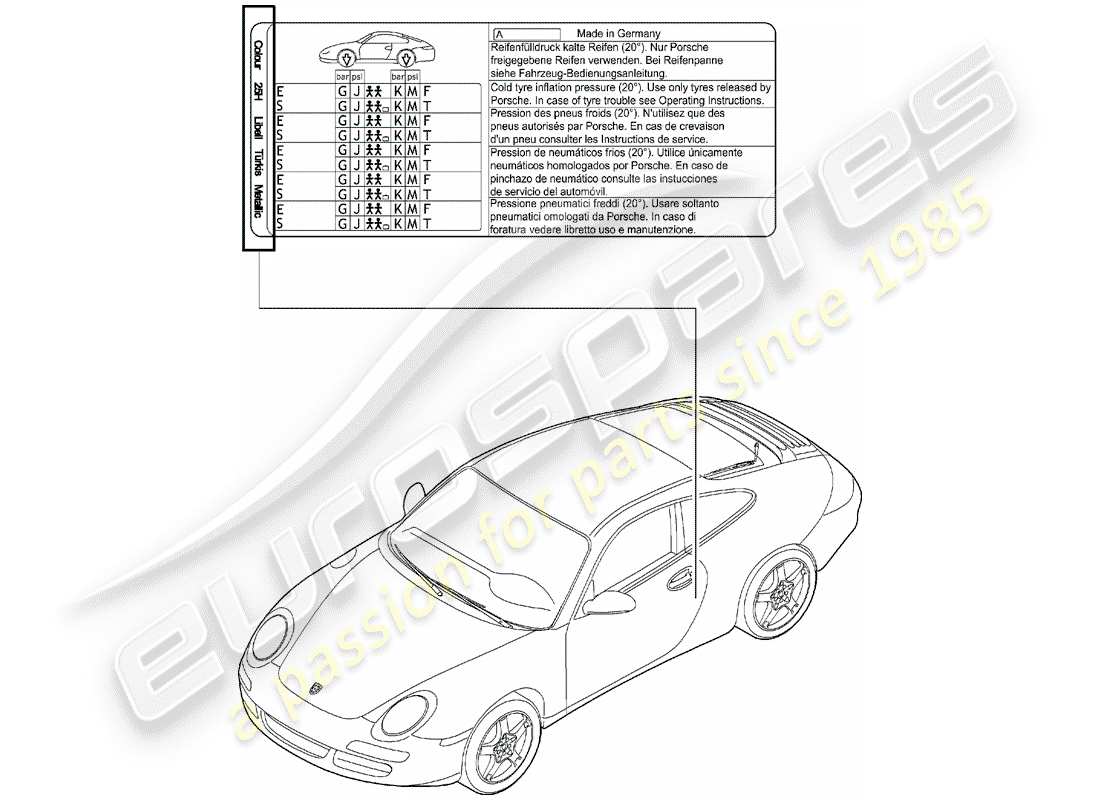 a part diagram from the porsche 2006 (997-1) parts catalogue