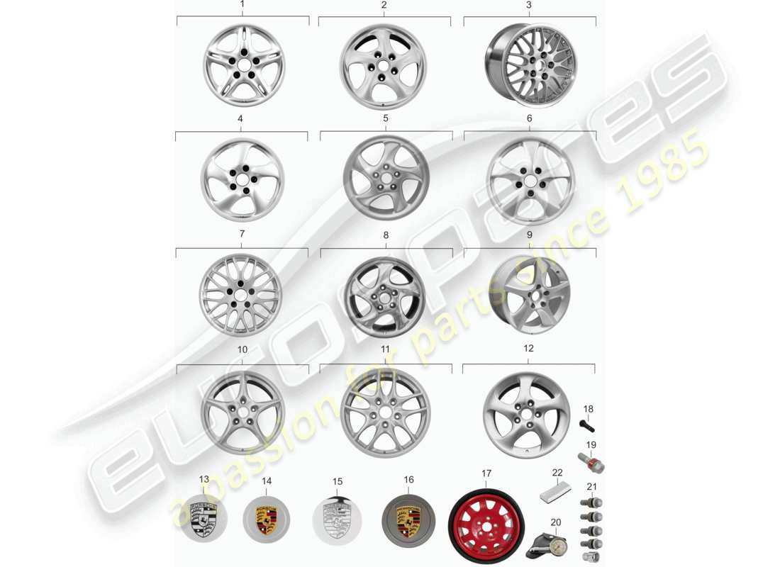 VIEW PARTS DIAGRAMS FROM THE PORSCHE BOXSTER PARTS CATALOGUE a part diagram from the porsche boxster parts catalogue