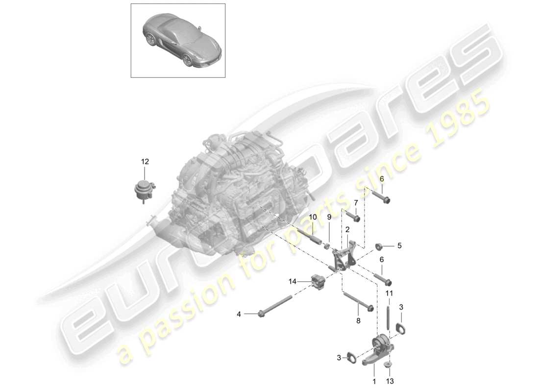 a part diagram from the porsche 2016 (981 boxster) parts catalogue