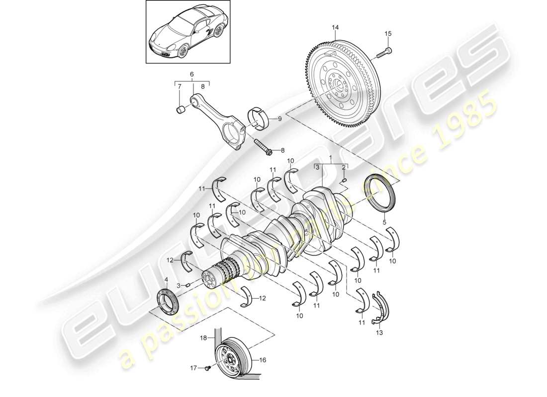 a part diagram from the porsche 2012 (987 cayman) parts catalogue
