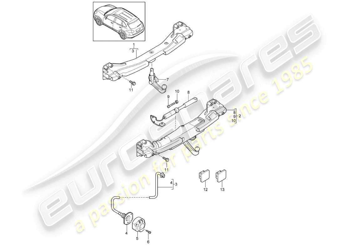 a part diagram from the porsche 2012 (cayenne e2 92a) parts catalogue