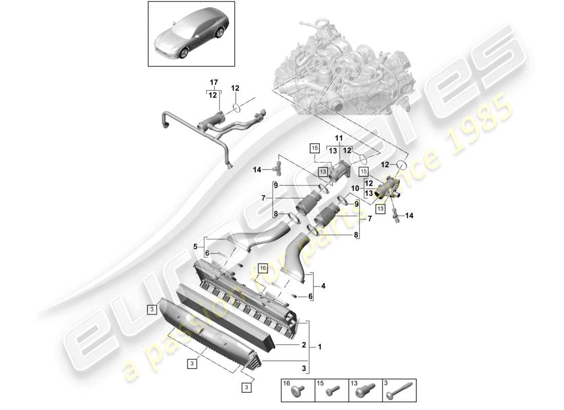 a part diagram from the porsche 2020 (panamera 971-1) parts catalogue