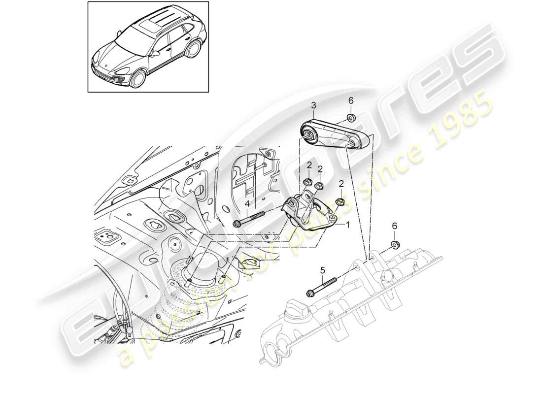 a part diagram from the porsche 2011 (cayenne e2 92a) parts catalogue