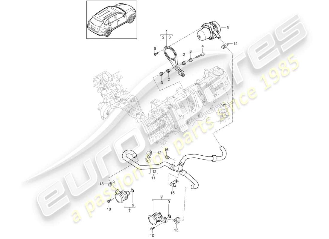a part diagram from the porsche 2011 (cayenne e2 92a) parts catalogue