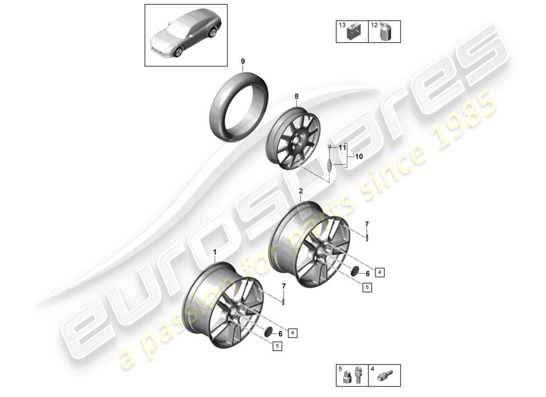 a part diagram from the porsche 2019 (panamera 971-1) parts catalogue