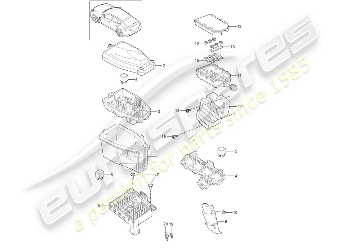 a part diagram from the porsche panamera parts catalogue