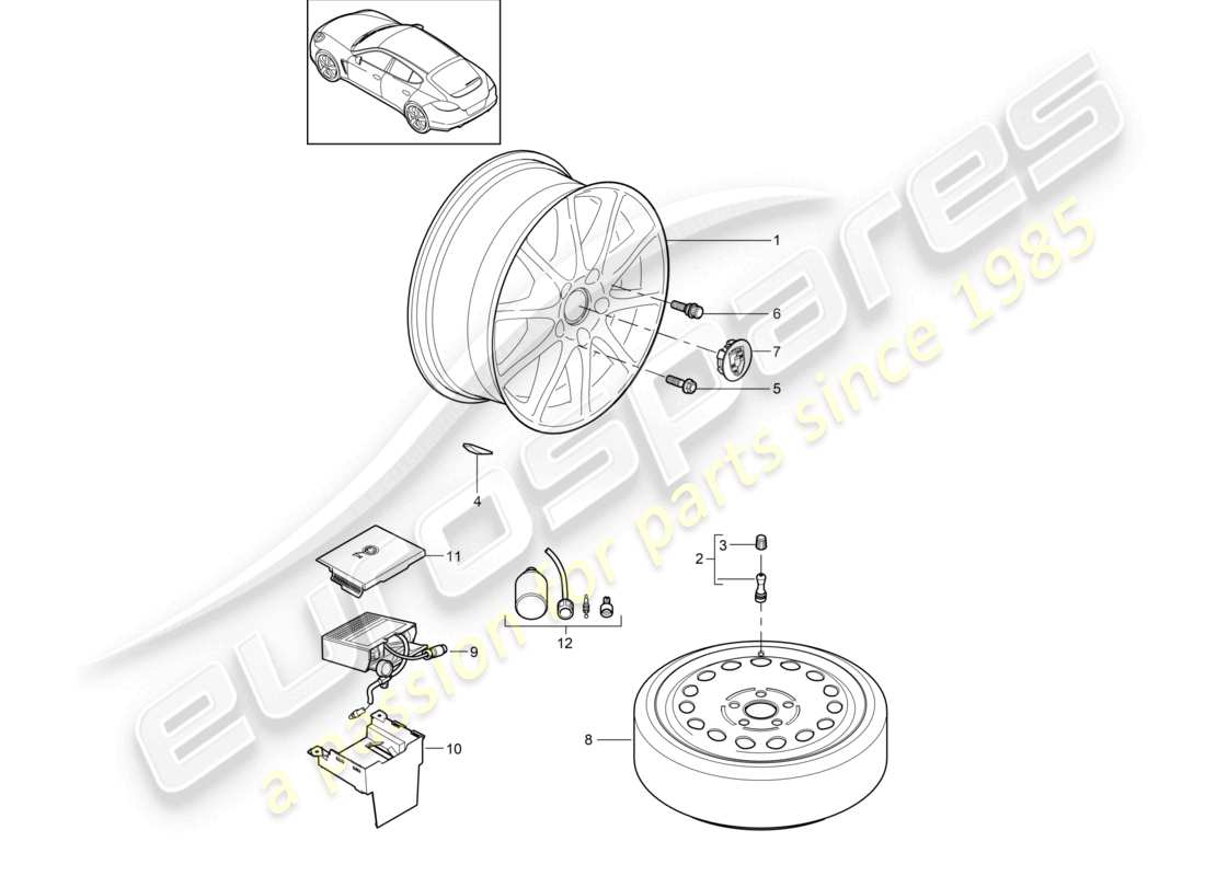 a part diagram from the porsche 2015 (panamera 970) parts catalogue